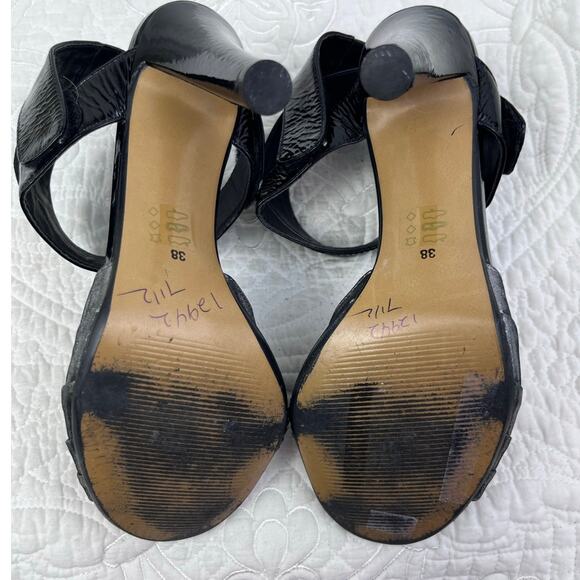 Ogetti by Carla Scarpa Womens 7.5 Black/Silver Leather Dressy High Heel Pumps - Picture 9 of 10